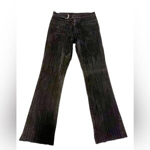 SUPER RARE Lords of LA Black Raised Line Jeans with Silver Buckle